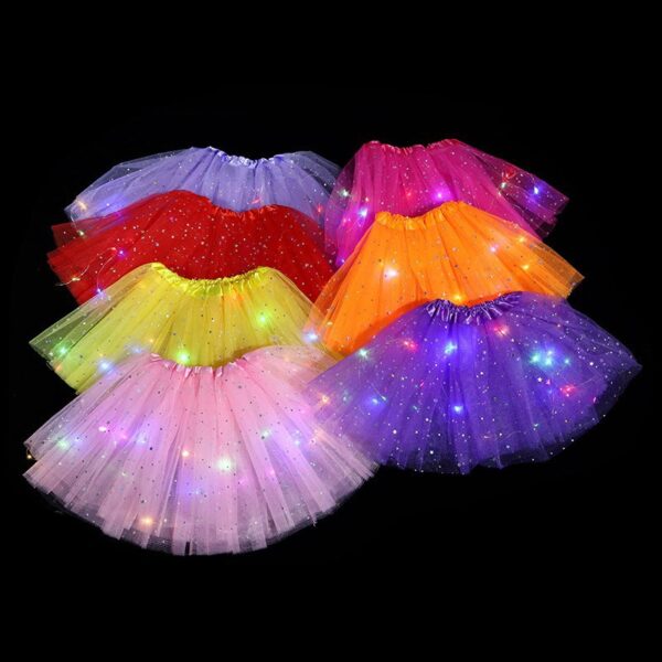 Saia de tule com led