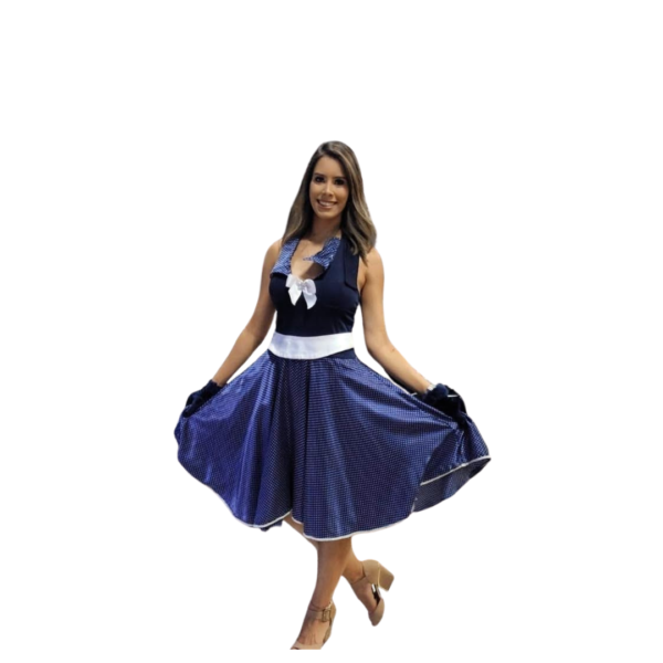 Anos 60 Vestido Azul
