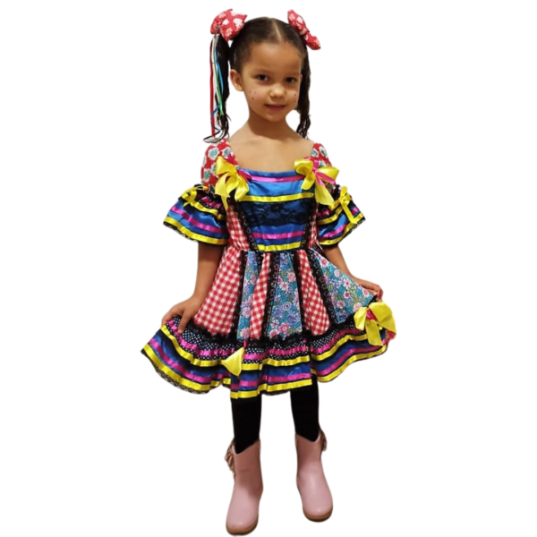 IFJ042 Xadrez Vermelho C/ Renda Preta (4 anos)
