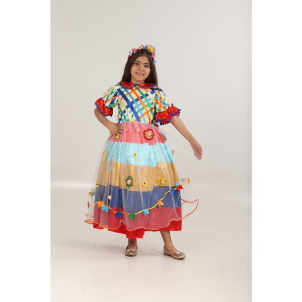 Vestido Junino Colorido Luxo - Image 2