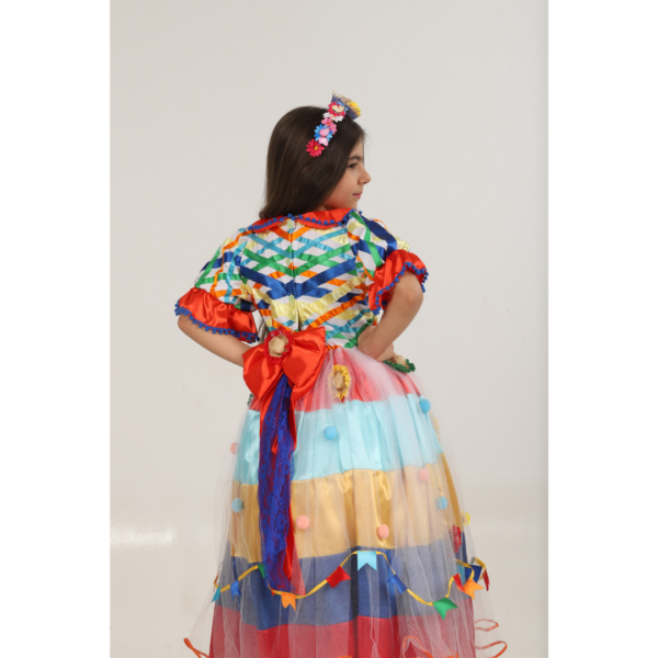Vestido Junino Colorido Luxo - Image 4