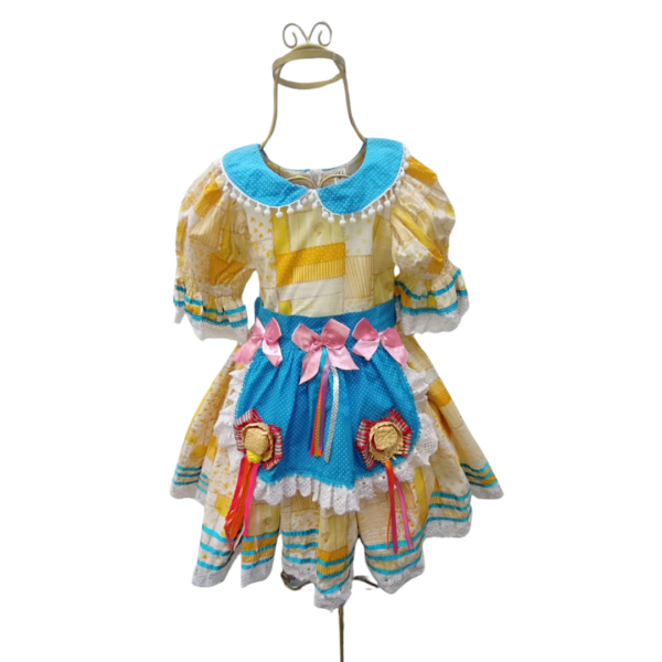 IFJ062 PatchWork Amarelo C/ Pompom (8 anos)