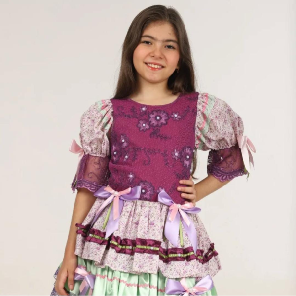 Vestido Junino Roxo