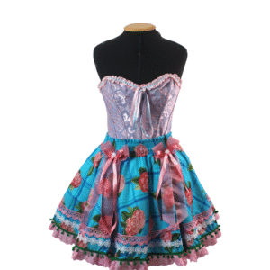 Saia Azul C/ Rosa